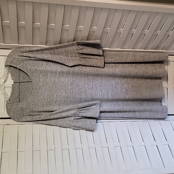 GAP Dresses & Skirts - Gap Heather Gray Dress With Ruffled Sleeves Size 2X